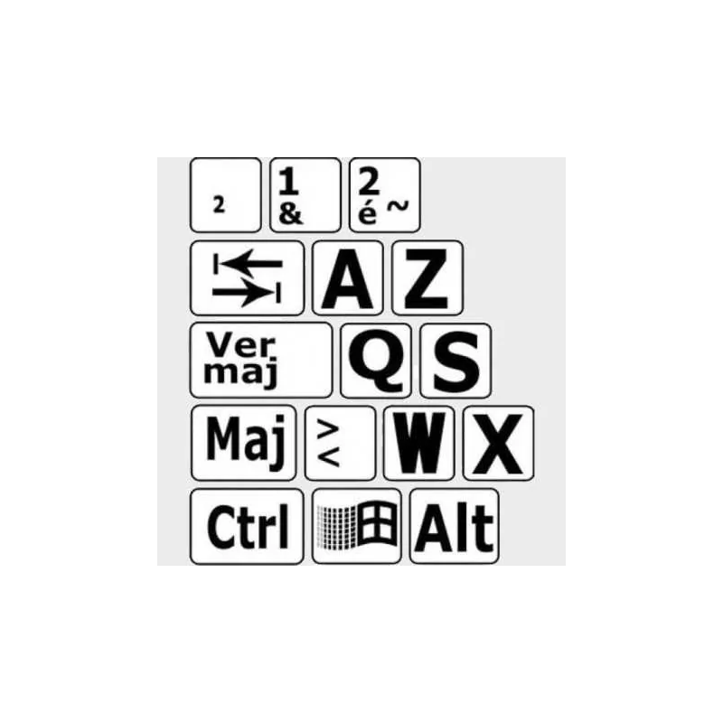 Autocollants clavier gros caractères | Vision & Vie Antilles