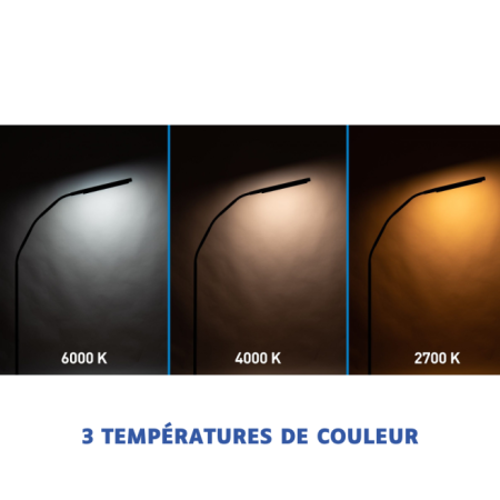 Lampe sur pied LED 3 couleurs réglable | Vision & Vie